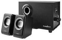 NEDIS PC reproduktory/ 2.1/ výkon 33 W/ 3,5 mm jack/ USB/ ABS/ dřevo/ černé