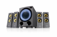 POŠKOZENÝ OBAL - FENDA F&D repro F7700X/ 4.1/ 80W/ černé s RGB/ BT5.0/ FM rádio/ USB přehrávání/ optický vstup/ dálkové ovládá...