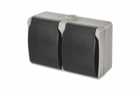 Zásuvka nástěnná dvojitá 16A/250V IP44  A1397.1