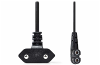 Nedis úhlový 3m PVC černá PCGP11055BK30 NEDIS napájecí kabel pro adaptéry/ Euro zástrčka - konektor IEC-320-C7/ úhlový-úhlový/ dvoulinka/ černý/ bulk/ 3m