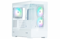 Zalman skříň P30 White V2/ miniT / 3x120mm fan ARGB / USB 3.0 / USB-C / temperované sklo / bílá