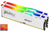 Kingston Fury Beast White DDR5 32GB 6000MHz CL30 RGB chladič AMD EXPO (Kit 2x16GB)