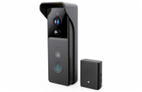 NEDIS Wi-Fi chytrý dveřní videotelefon/ 2304x1296 / 3Mpix/ napájení z baterie/ IP44/ snímač pohybu/ noční vidění/ černý