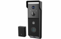 NEDIS Wi-Fi chytrý dveřní videotelefon/ 2x 1920x1080/ 4Mpix/ napájení z baterie/ IP54/ snímač pohybu/ noční vidění/ čern