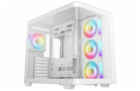DEEPCOOL skříň CG530U 4F / ATX / 4x120mm ARGB / 2xUSB / USB-C / zaoblené sklo / panoramatická / bílá