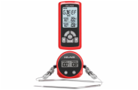 HELMER bezdrátový kuchyňský teploměr se dvěma sondami TM 26/ LCD displej/ - 50 až 300 °C/ červený