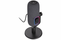 Krux mikrofon Empy / stolní mikrofon / RGB / 4 směrové charakteristiky / 3,5mm jack / USB-C / černý