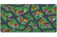 Krux podložka na stůl Space City MAX / 60x120 cm / voděodolná / design dětské město