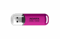 ADATA C906 32GB USB 2.0 Pink – růžová Růžový flash disk ADATA s kapacitou 32 GB pro snadný přenos dokumentů, fotek, hudby i dalších souborů každý den.