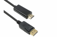 DeTech Kabel propojovací DisplayPort - HDMi 1,8m   Kabel z DisplayPortu do HDMI - 18273, 1,8m, černý