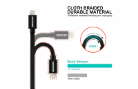 Swissten Datový Kabel Textile USB-C / Lightning Mfi 1,2 M Černý