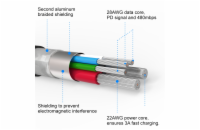 Swissten Datový Kabel Textile USB-C / Lightning Mfi 1,2 M Stříbrný