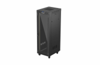 LANBERG Volně stojící skříň 19" 37U/600x800 (v rozloženém stavu) skleněné dveře LCD černá (RAL9004)  