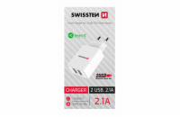 Swissten síťový adaptér smart ic 2x usb 2,1a power bílý (samoprodavač)