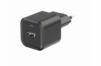 Swissten síťový adaptér gan 1x usb-c 35w pd + 1x usb-a 27w qc černý
