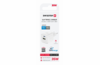 Swissten síťový adaptér gan 1x usb-c 35w pd + 1x usb-a 27w qc bílý