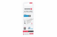 Swissten síťový adaptér gan 2x usb-c 65w pd + 1x usb-a 18w qc bílý