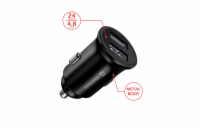 Swissten cl adaptér 2x usb 4,8a metal černý (eco balení)
