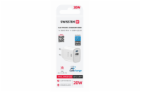 Swissten Síťový Adaptér Edge GaN 1x USB-C PD 20W + 1x USB-A 18W QC Bílý