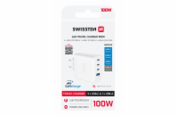 Swissten Síťový Adaptér Core GaN 2x USB-C PD 100W + 1x USB-C PD 20W + 1x USB-A QC 30W QC Bílý