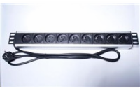 PremiumCord Panel napájecí do 19" racku 1.5U, 9x230V, 2m kabel