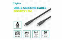 Digitus silikonový kabel USB4 verze 2.0, USB 80 Gbps, 1,5 m, černý