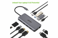 Acer HP.DSCAB.009  12v1 docking station/dongle USB-C: 2×USB3.2, 2×USB2.0, čtečka 1×SD/TF 2×HDMI,1×PowerDelivery,1×DP,1×RJ45,1×3.5 Audio