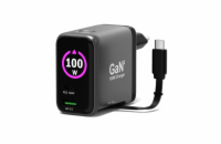 PORT CONNECT GaN2 síťová nabíječka, 2×USB-C PD + USB-A QC, 100W, USB-C kabel, OLED displej