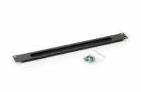 TRITON Průchozí panel 1U - kartáč RAL 9005 černá