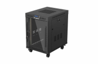 19" VOLNĚ STOJÍCÍ RACKOVÁ SKŘÍŇ 15U/600X800 (FLAT PACK) S PROSKLENÝMI DVEŘMI LCD ČERNÁ LANBERG V2