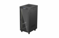 19" VOLNĚ STOJÍCÍ RACKOVÁ SKŘÍŇ 27U/600X800 (FLAT PACK) S PROSKLENÝMI DVEŘMI LCD ČERNÁ LANBERG V2