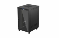 19" VOLNĚ STOJÍCÍ RACKOVÁ SKŘÍŇ 27U/800X1000 (FLAT PACK) S PROSKLENÝMI DVEŘMI LCD ČERNÁ LANBERG V2