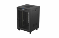 19" VOLNĚ STOJÍCÍ RACKOVÁ SKŘÍŇ 22U/800X800 (FLAT PACK) ČERNÁ S PROSKLENÝMI DVEŘMI LCD LANBERG V2
