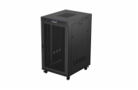 19" VOLNĚ STOJÍCÍ RACKOVÁ SKŘÍŇ 27U 800X1000 ČERNÝ LCD S PERFOROVANÝMI DVEŘMI LANBERG (FLAT PACK) V2