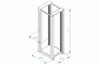 TRITON 19" montážní rám 42U, dvoudílný, hloubka 800mm