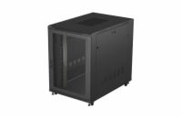 19" VOLNĚ STOJÍCÍ RACKOVÁ SKŘÍŇ 22U 800X1000 ČERNÉ SKLENĚNÉ DVEŘE LCD LANBERG (FLAT PACK) V2