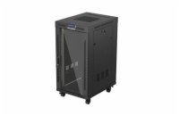 LANBERG 19" VOLNĚ STOJÍCÍ RACKOVÁ SKŘÍŇ 22U/600X800 (v rozloženém stavu) S PROSKLENÝMI DVEŘMI LCD ČERNÁ  V2