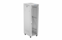 19" VOLNĚ STOJÍCÍ RACKOVÁ SKŘÍŇ 42U 600X800 ŠEDÉ SKLENĚNÉ DVEŘE LCD LANBERG (FLAT PACK) V2
