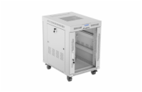 19" VOLNĚ STOJÍCÍ RACKOVÁ SKŘÍŇ 15U 600X800 ŠEDÉ SKLENĚNÉ DVEŘE LCD LANBERG (FLAT PACK) V2