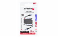Swissten magnetický datový kabel samonavíjecí usb-c / usb-c 1 m