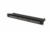 PATCH PANEL 24 PORTŮ 1U 19" CAT.7 FTP STÍNĚNÝ ČERNÝ LANBERG