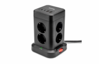 Nabíjecí stanice Huslog 15W 8xzásuvka, 2xUSB-C, 2xUSB černá
