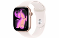 Apple Watch Series 11 GPS + Cellular 46mm Rose Gold Aluminium Case with Light Blush Sport Band - S/M
