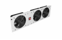 VERTIKÁLNÍ VENTILAČNÍ PANEL 19" 3U PRO RACK TŘI VENTILÁTORY 230V ŠEDÝ LANBERG