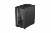 19" VOLNĚ STOJÍCÍ RACKOVÁ SKŘÍŇ 22U 600X1000 ČERNÉ SKLENĚNÉ DVEŘE LANBERG (PLOCHÉ BALENÍ)