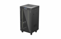 19" VOLNĚ STOJÍCÍ RACKOVÁ SKŘÍŇ 22U 600X600 ČERNÉ SKLENĚNÉ DVEŘE LANBERG (PLOCHÉ BALENÍ) V2