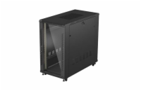 19" VOLNĚ STOJÍCÍ RACKOVÁ SKŘÍŇ 22U 600X1200 ČERNÉ SKLENĚNÉ DVEŘE LANBERG (PLOCHÉ BALENÍ)