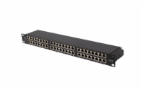 PATCH PANEL 48 PORTŮ 1U 19" CAT.5E FTP STÍNĚNÝ ČERNÝ LANBERG