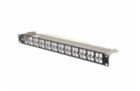 PATCH PANEL PRÁZDNÝ 48 PORTŮ 1U 19" FTP PRO MODULY KEYSTONE ČERNÝ LANBERG