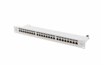 PATCH PANEL 24 PORTŮ 1U 19" CAT.7 FTP STÍNĚNÝ ŠEDÝ LANBERG